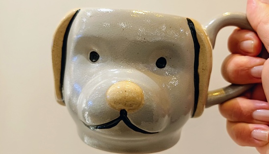 Coffee mug, dog shaped