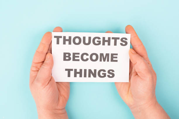 istock Thoughts become things, positive thinking and motivation concept, belief in a vision 1959672131