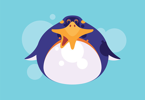 vector illustration of funny penguin icon