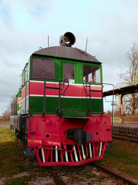 Old shunting diesel locomotive for railway transport.
