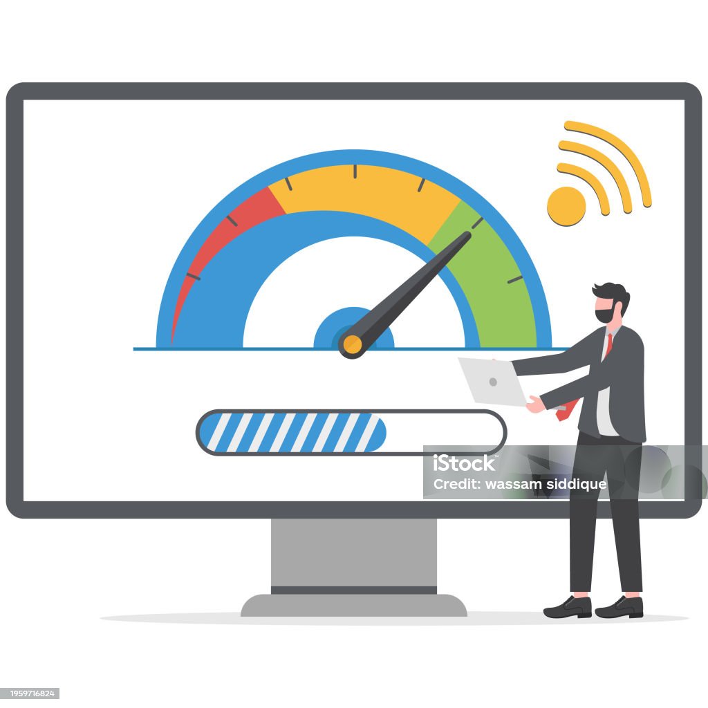 Computer Loading Image Speed Online Downloading And Uploading Speed Test Website Loading Speed Web ...