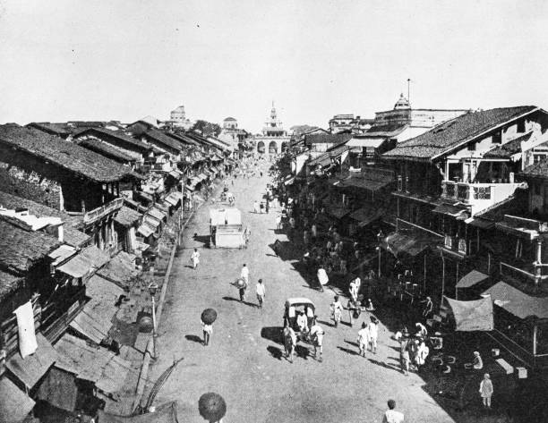 istock People and landmarks of India in 1895: Baroda 1959744045
