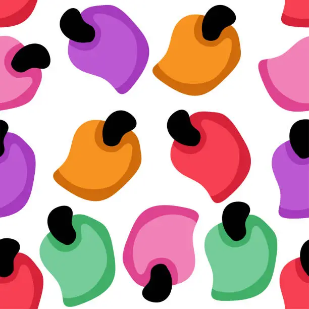 Vector illustration of Cashew fruit seamless pattern