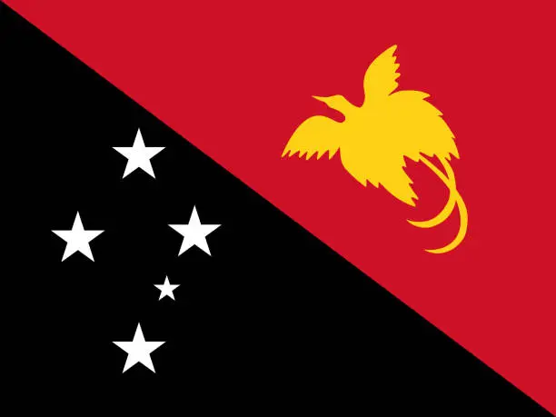 Vector illustration of national flag of Papua New Guinea