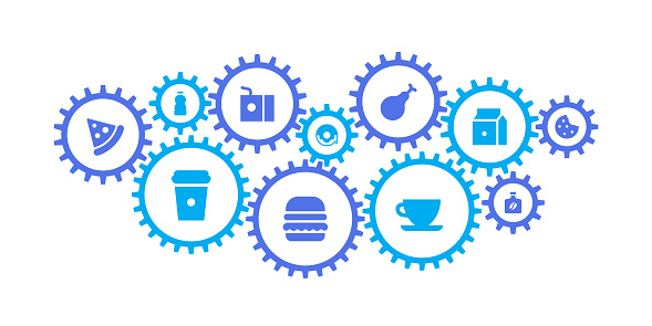 Gear mechanism and food & drink icons