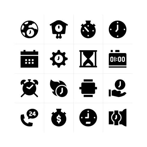 Vector illustration of Time icons