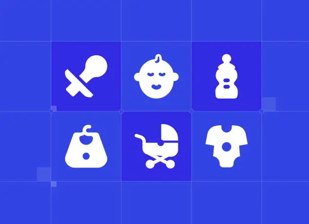 Vector illustration of Baby icons