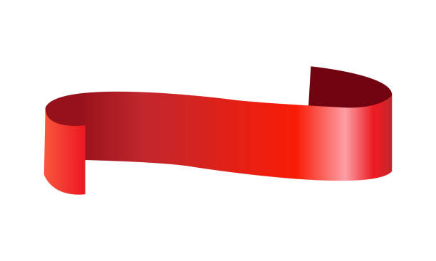 istock Red ribbon on white background. Vector illustration for your graphic design. 1959862550