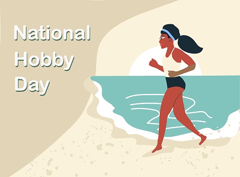 National Hobby Day. Vector illustration, jogging