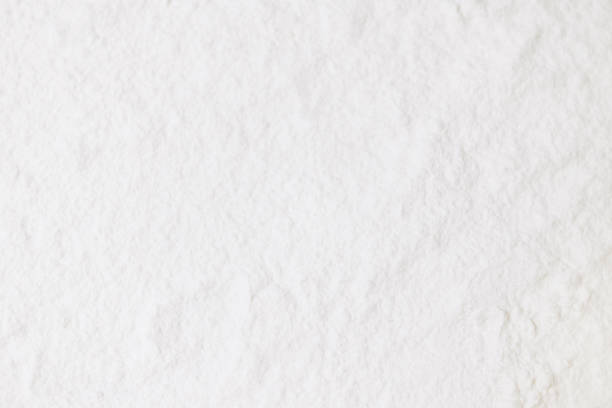 Top view of white wheat flour texture and background