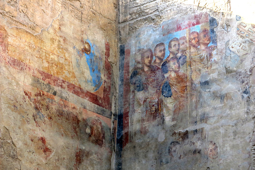 The Luxor temple was also briefly converted into a church by Coptic Christians after the fall of the Egyptian empire. In a corner of the holy sanctorum, remains of biblical paintings can still be seen covering the hieroglyphs.
