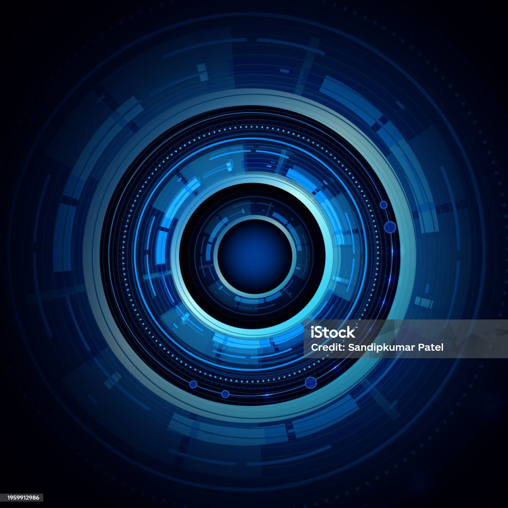 Circle Digital Tech Design Concept Background Stock Illustration ...