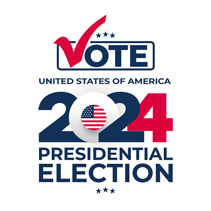 Election day. USA president voting 2024. Election voting poster. Template Vote 2024 in USA, banner design. Political election campaign. Vector Election voting banner. Vote day, November 5.