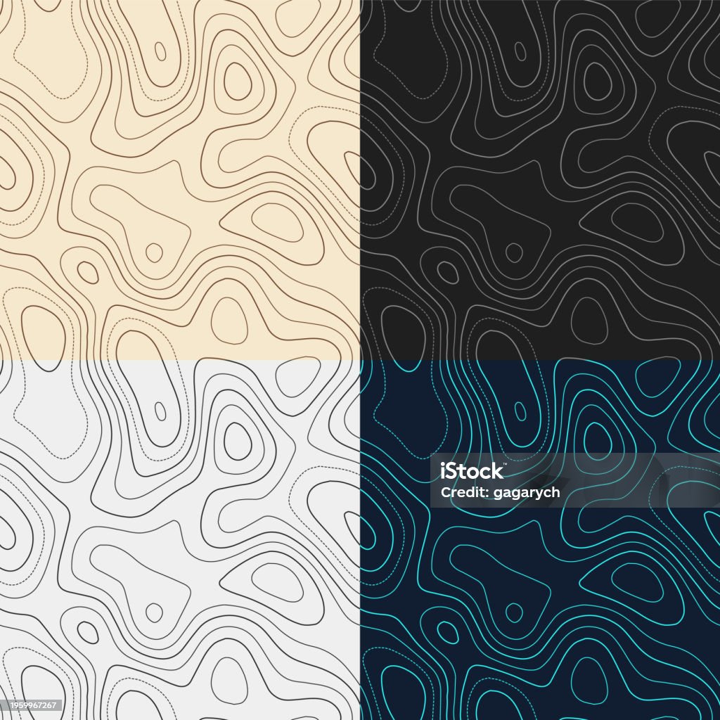 Topography Map Patterns Topography Patterns Seamless Elevation Map Tiles Beautiful Isoline ...