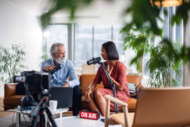 istock Business Podcast Featuring Diverse Industry Leaders 1959996828