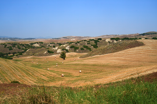 Country landscape near Aliano and Craco, in Matera province, Basilicata, Italy