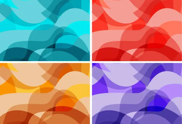 Vector illustration of Set of four abstract geometric backgrounds