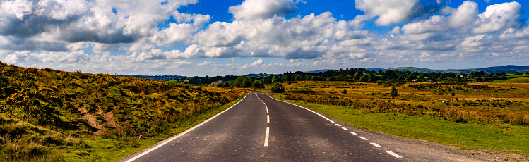road through the Wales countryside UK