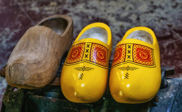 istock Raw Wooden Dutch clogs, still in the process of modifying, looks beautiful and elegant. 1960156341
