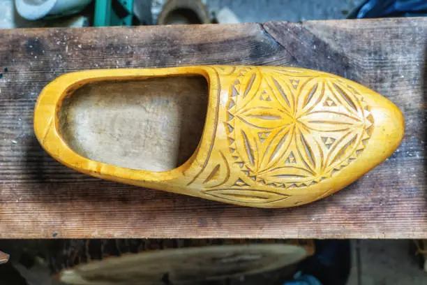 unfinished Dutch clogs wooden shoes