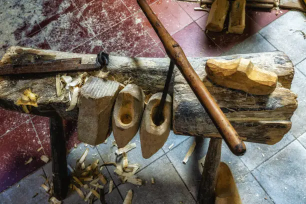 unfinished Dutch clogs wooden shoes