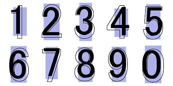 Chiffre Icon Modern Numbers With Shapes For Design Or Discounts From 0 To 9 Vector ...