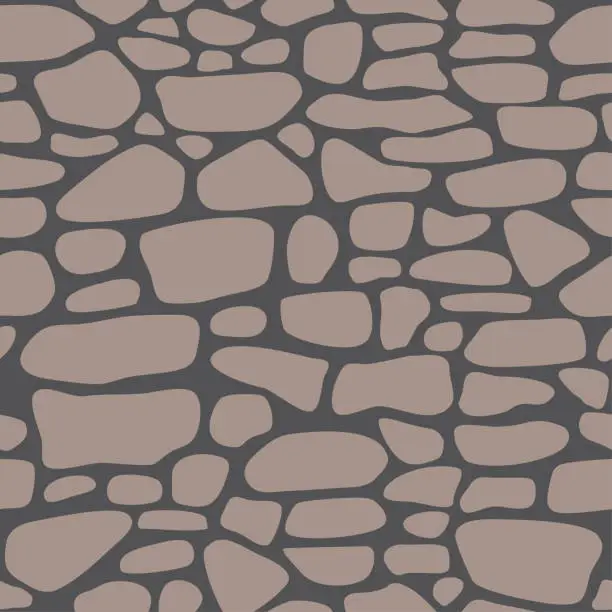 Vector illustration of Rubble stone masonry vector seamless pattern