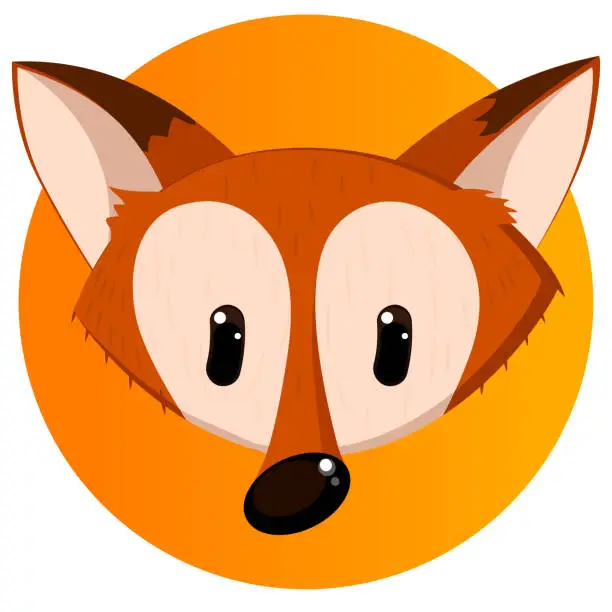 Vector illustration of Happy red Fox - head only