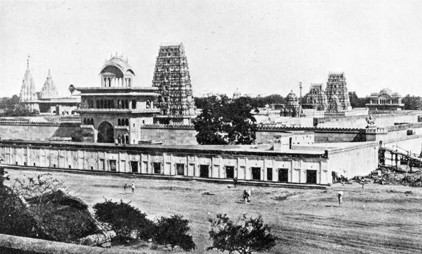 istock People and landmarks of India in 1895: Temples, Bindraband 1960252461