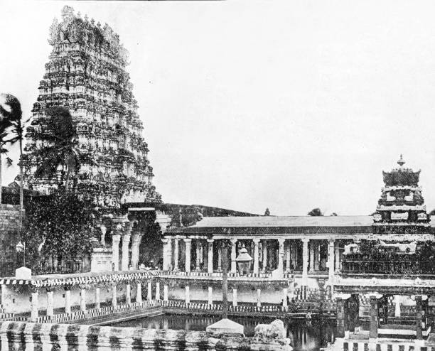 istock People and landmarks of India in 1895: Temple, Tinnevilly 1960266027