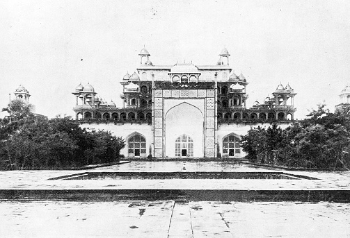 People and landmarks of India in 1895: Akbar's Tomb, Agra