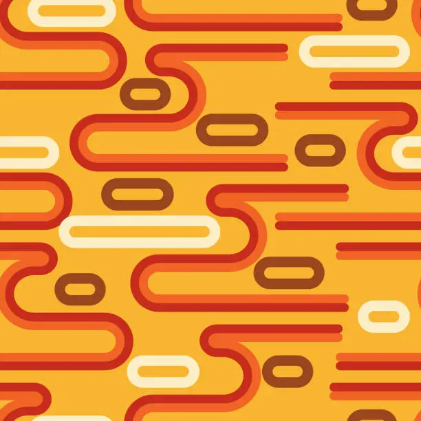 Vector illustration of 1970s Style Seamless Background Pattern