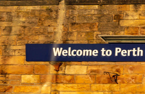 istock welcome to Perth sign at at perth scotland england UK 1960326311