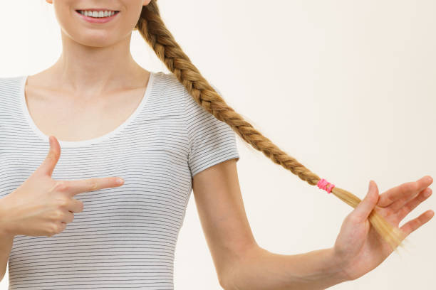 istock Blonde girl with braid hair 1960369610