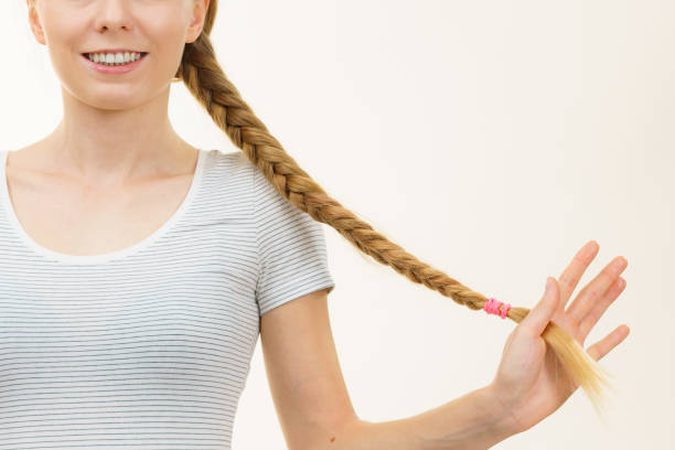 istock Blonde girl with braid hair 1960370180
