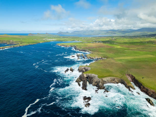 Clogger head cliffs in Ireland Aerial view
