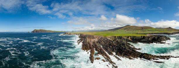 Clogger head cliffs in Ireland Aerial view