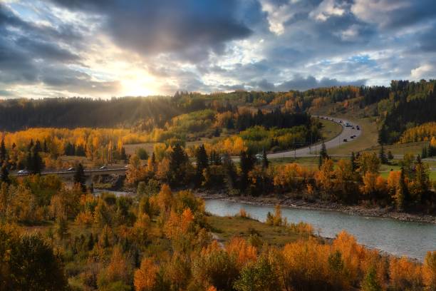 istock Cloudy Sunset Glowing Over The Cochrane River Valley 1960397325