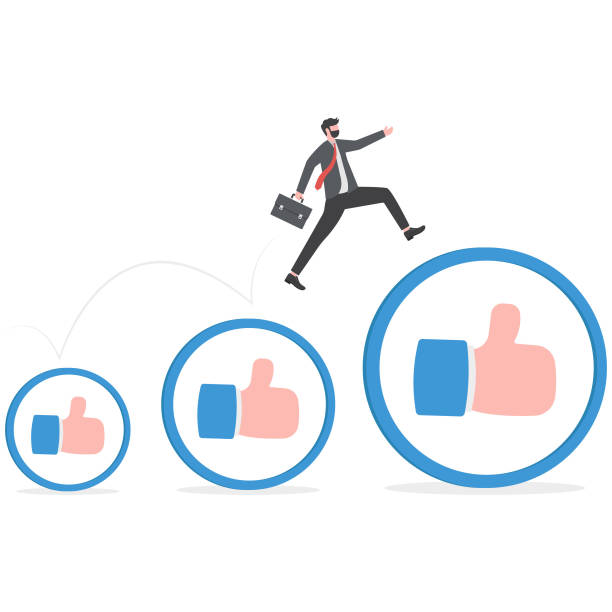 istock Career growth development, achievement, job improvement or promotion, appreciation or praise for success employee concept, happy businessman holding winner flag jumping up growing thumbs up sign. 1960423258