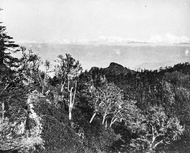 istock People and landmarks of India in 1895: Mount Everest from Sandakphoo, Darjeeling 1960447772