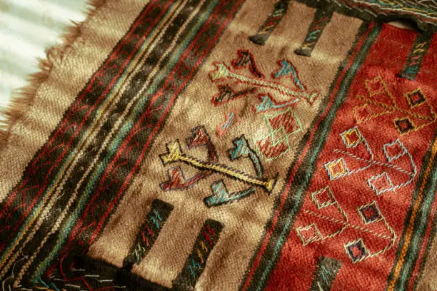 Photo of pattern and design on an Iranian rug