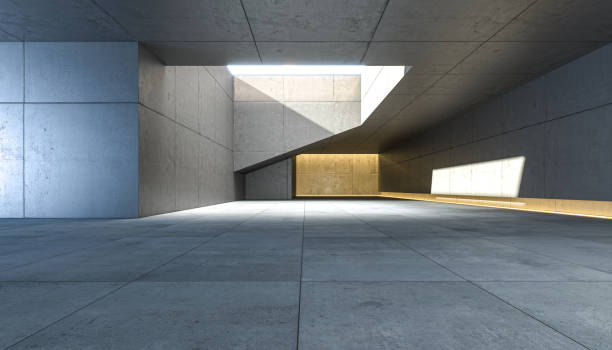 istock 3d render of a modern futuristic concrete interior 1960448348