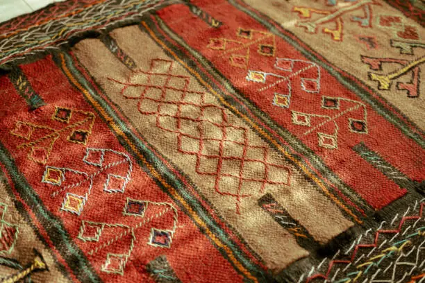 Photo of pattern and design on an Iranian rug