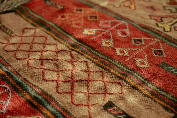 Photo of pattern and design on an Iranian rug