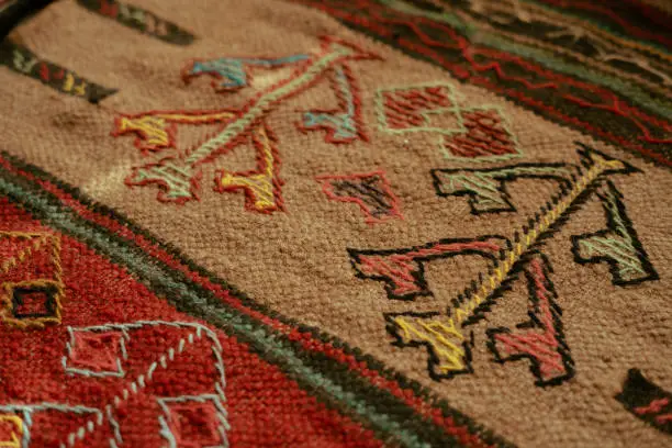 Photo of pattern and design on an Iranian rug