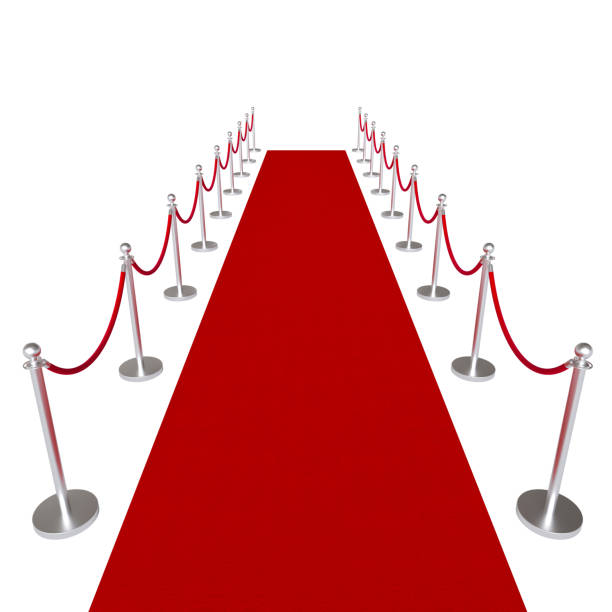 istock red carpet and metal barriers isolated on white. 1960449558