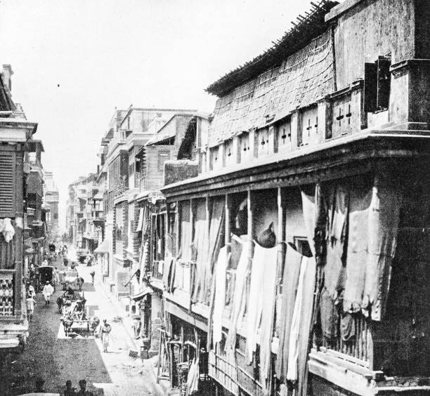 istock People and landmarks of India in 1895: Burra Bazaar, Calcutta 1960458932