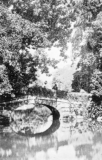 People and landmarks of India in 1895: Bridge, Eden Gardens, Calcutta