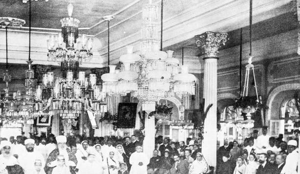 istock People and landmarks of India in 1895: Parsee Thread Ceremony 1960464762