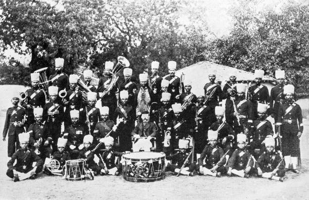 istock People and landmarks of India in 1895: Band, Bombay Infantry 1960475437